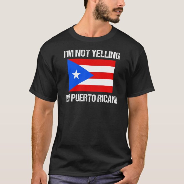 T-shirt Je ne hurle pas drapeau de Porto Rico (Devant)