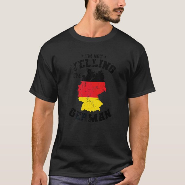 T-shirt Je ne hurle pas Je suis allemand (Devant)
