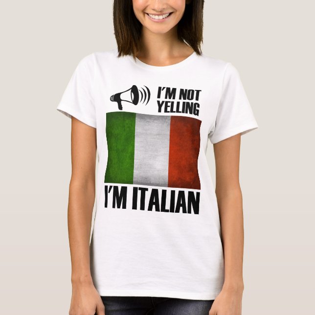 T-shirt Je ne hurle pas, je suis Italien Funny Italie Prid (Devant)