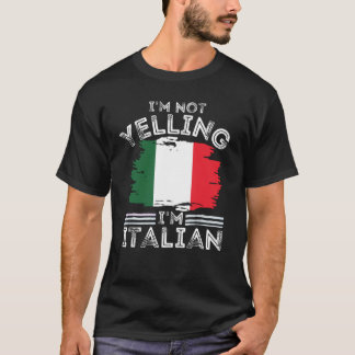 T-shirt Je ne hurle pas je suis Italien pour Italien 