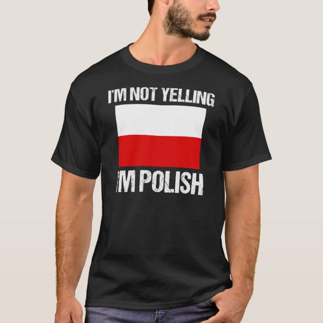 T-shirt Je ne hurle pas Je suis Polonais Pays Drapeau Polo (Devant)