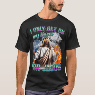 T-shirt Je ne m'agenouille que pour Jésus Retro chrétien
