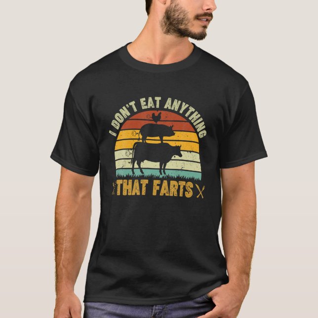 T-shirt Je ne mange rien qui fait peur Végétarien Monde D (Devant)