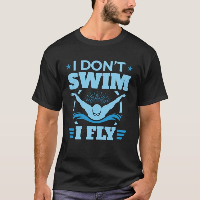 T-shirt Je ne nage pas Je vole le papillon (Devant)