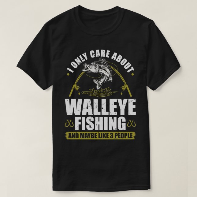 T-shirt Je ne parle que de Walleye Fishing (Design devant)