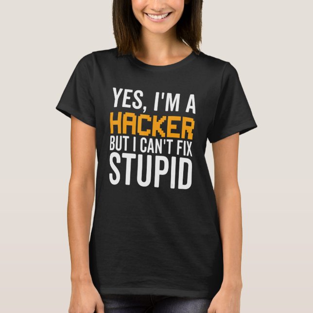 T-shirt Je ne parviens pas à résoudre Stupid - Drôle Hacke (Devant)