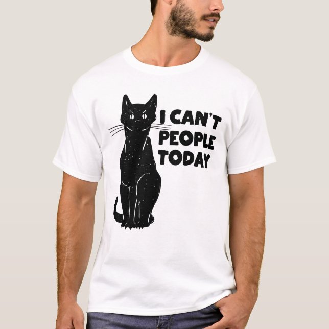 T-shirt Je ne peux pas les gens aujourd'hui drôle Introver (Devant)