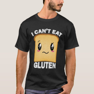 T-shirt Je ne peux pas manger de gluten drôle Kawaii