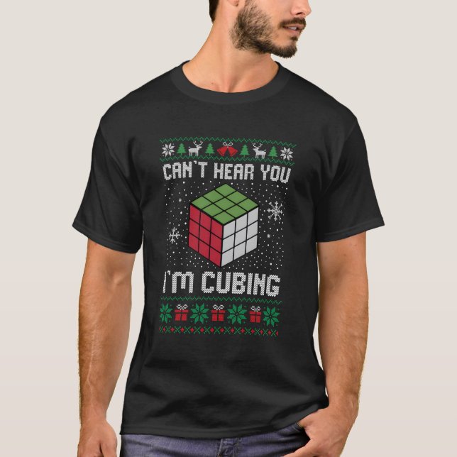 T-shirt Je Ne Peux Pas T'Entendre Je Cube Drôle Vitesse Cu (Devant)