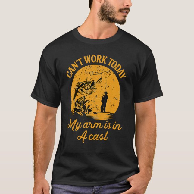 T-shirt Je ne peux pas travailler aujourd'hui Mon bras est (Devant)