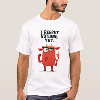 T-shirt Je ne regrette rien encore Chèvre Caractère Drôle