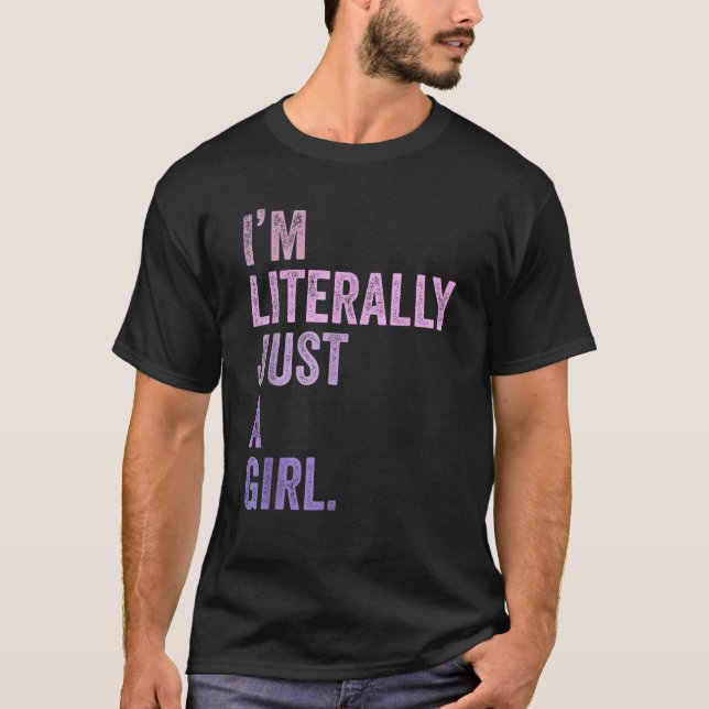 T-shirt Je ne suis littéralement qu'une fille mignonne coq (Devant)