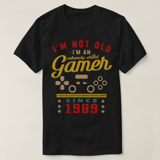 T-shirt Je Ne Suis Pas Ancien Je Suis Un 1989VideogameJeu  (Design devant)