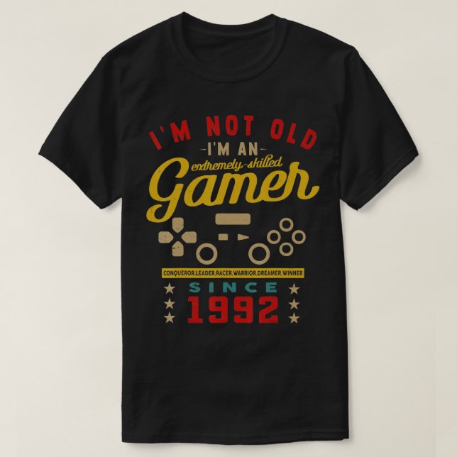 T-shirt Je Ne Suis Pas Ancien Je Suis Un 1992VideogameJeu  (Design devant)