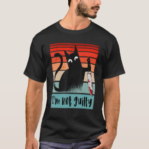 T-shirt Je ne suis pas coupable Chat innocent avec couteau