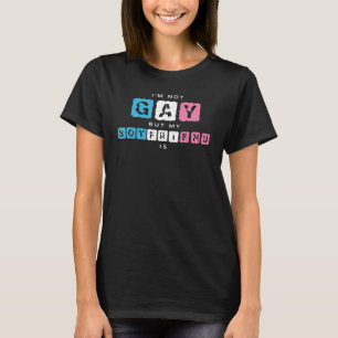 T-shirt Je ne suis pas gay mais mon copain est design Bise