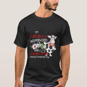 T-shirt Je Ne Suis Pas Surveillé Vaches Drôle