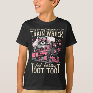 T-shirt Je ne suis pas un train épave plaisanterie toutou 