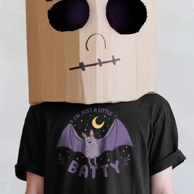 T-shirt Je ne suis qu'un petit peu amusant jeu de chatte d (I'm Just A Little Batty Funny Halloween Bat Pun T-Shirt)