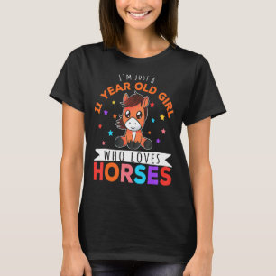 T-shirt Je ne suis qu'une fille de 11 ans qui aime le chev