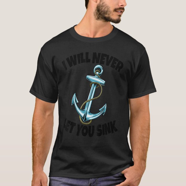 T-shirt Je Ne Te Laisserai Jamais Coucher Ancre Femmes Anc (Devant)