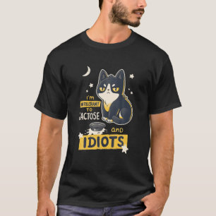 T-shirt Je ne tolère pas le lactose et Idiots Drôle Chat