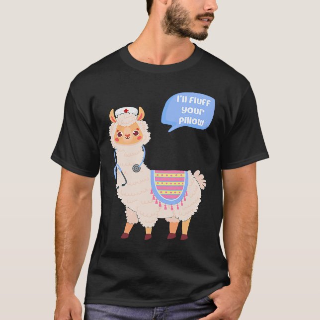 T-shirt Je ne vais pas bouffer votre Coussin, mais Alpaca  (Devant)