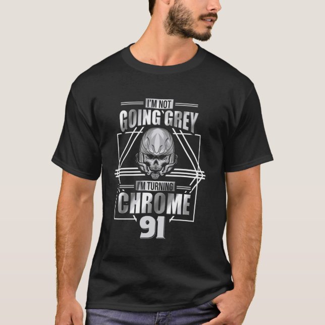 T-shirt Je ne vais pas gris Im Turning Chrome Motorcycle 9 (Devant)
