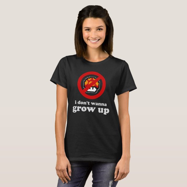 T-shirt Je ne veux pas grandir (Devant entier)