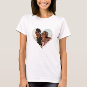 T-shirt Je nous aime Script Heart Photo Rose