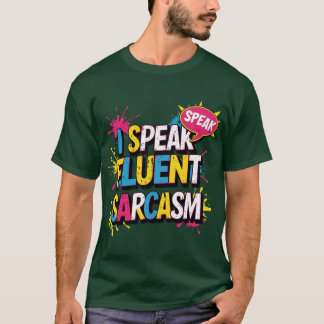 T-shirt Je parle couramment le sarcasme vintage