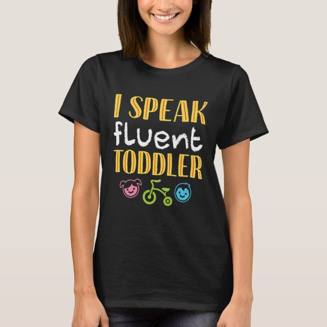 T-shirt Je Parle Enseignant Fluent Toddler Funny Garderie (Devant)