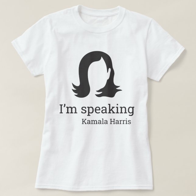 T-shirt Je parle Kamala Harris noir et blanc (Design devant)