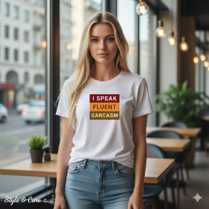 T-shirt Je parle le sarcasme fluent tee blanc féminin