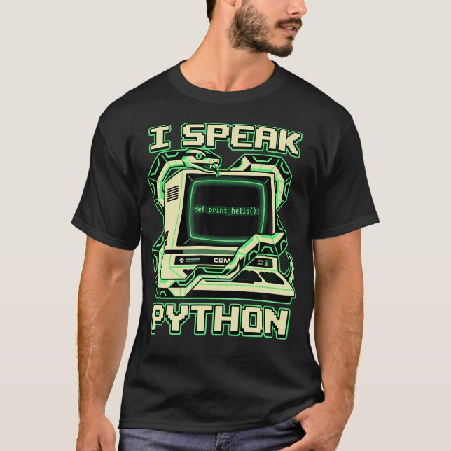 T-shirt Je parle Python Software (Devant)