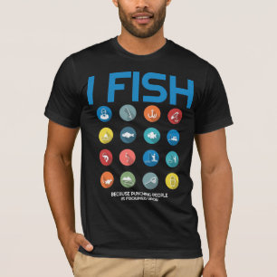 T-shirt Je Pêche Parce Que Punir Les Gens Est Congelé Sur