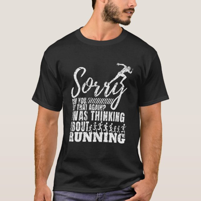 T-shirt Je Pensais À Courir Un Maratho Drôle (Devant)