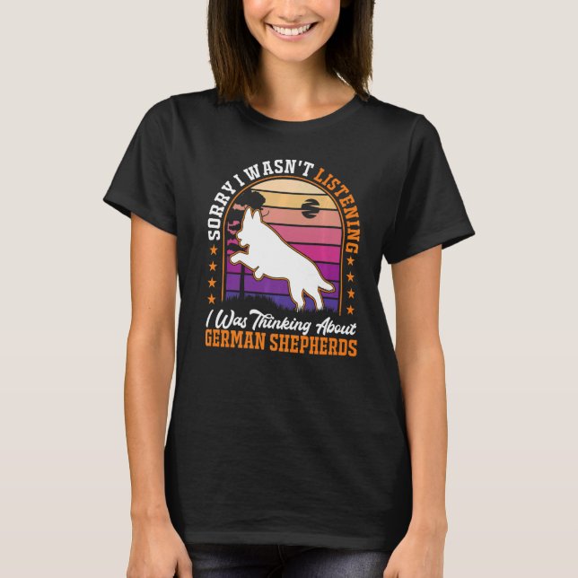T-shirt Je pensais aux bergers allemands (Devant)