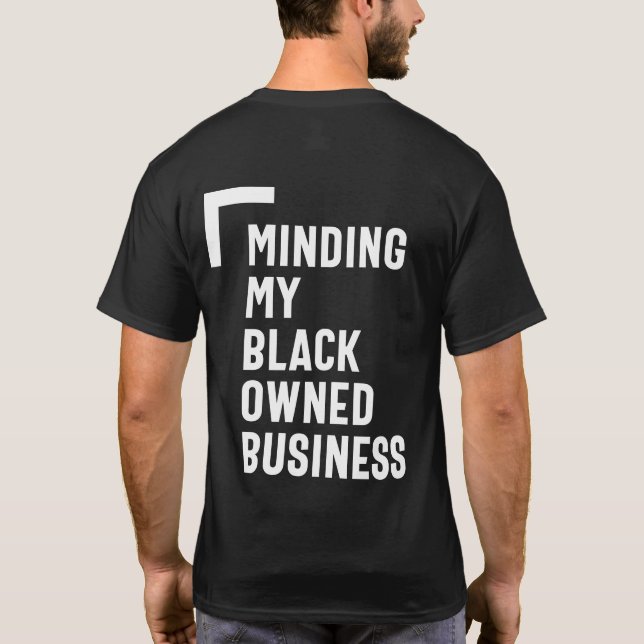 T-shirt Je pense à mon entreprise noire chemise Entreprene (Dos)