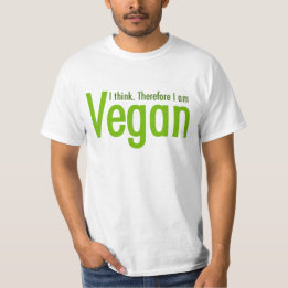 T-shirt Je pense.  Par conséquent je suis végétalien