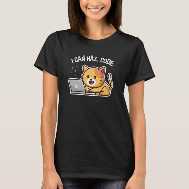 T-shirt Je peux avoir Code Computer Cat Programmer Kitten (Devant)