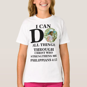 T-shirt Je peux faire tout ce que Christian photo Bible ve
