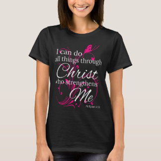 T-shirt Je peux faire tout par l'art papillon Christ -