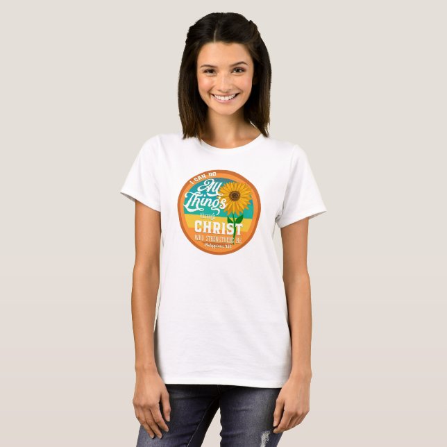 T-shirt Je Peux Faire Toutes Les Choses Bible Verse Chemis (Devant entier)