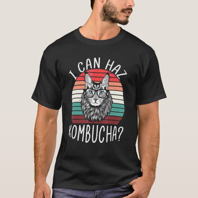 T-shirt Je Peux Haz Kombucha Chat Boire Probiotique T (Devant)