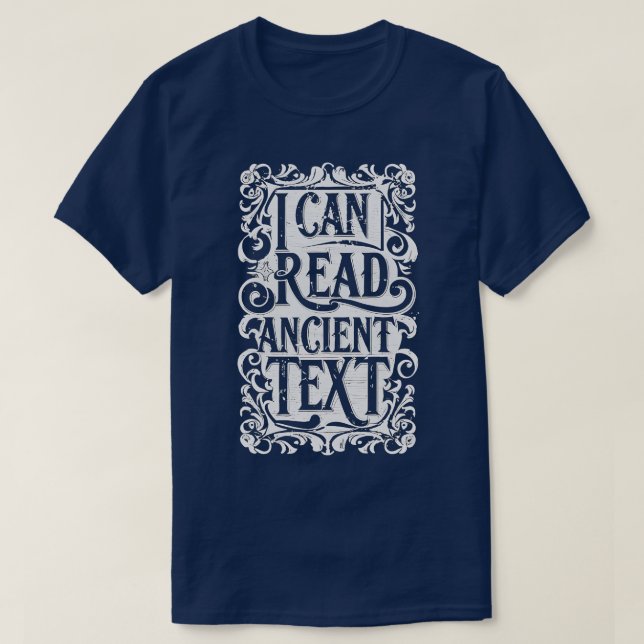 T-shirt Je Peux Lire L'Ancien Texte Mignonne Écriture Blan (Design devant)