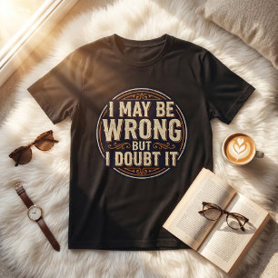 T-shirt Je peux me tromper mais j'en doute Design de citat