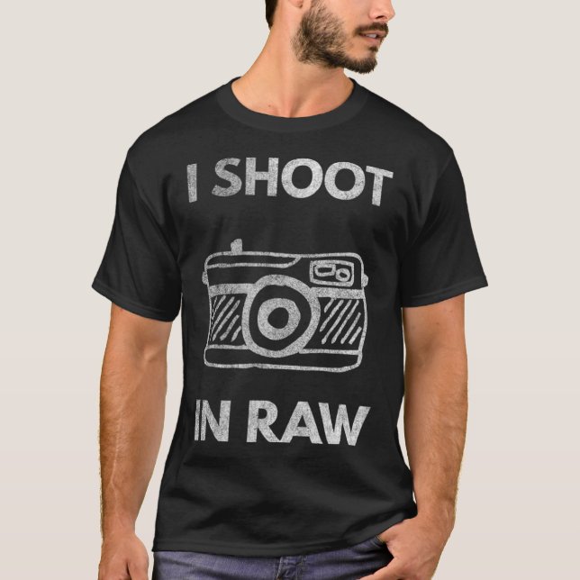 T-shirt Je photographie dans RAW  (Devant)