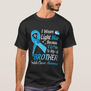 T-shirt Je Porte Bleu Léger J'Aime Mon Frère Prostate Canc