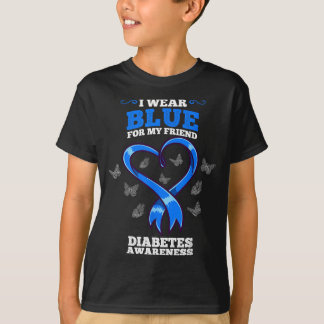 T-shirt Je Porte Bleu Pour Mon Ami Sensibilisation Au Diab